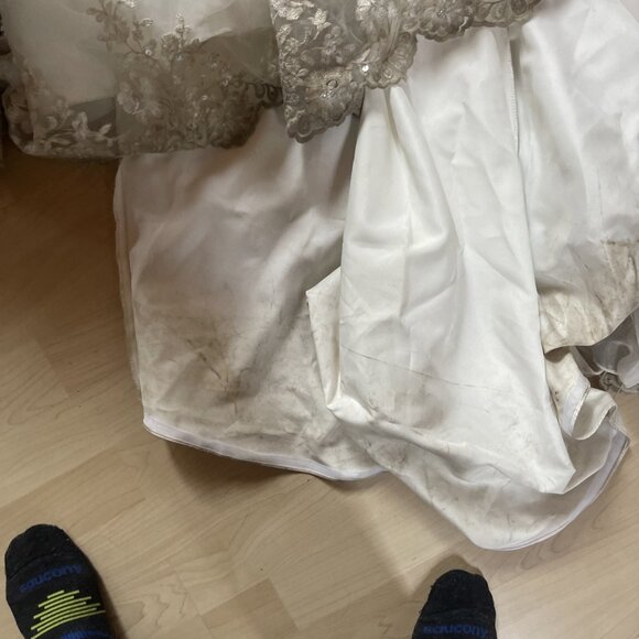 Alfred Angelo Wedding Dress Women’s Sz 22 White Bridal Gown Formal Lace Read - Picture 11 of 16